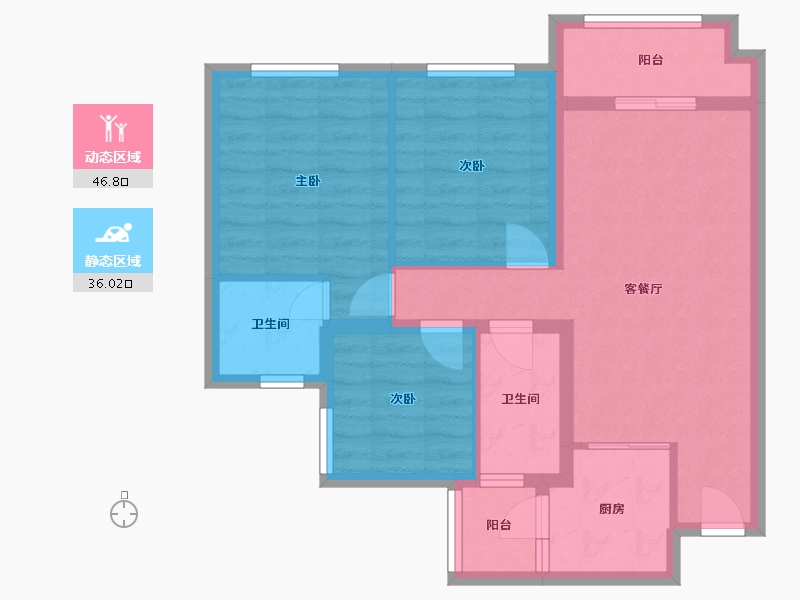 四川省-遂宁市-邦泰理想城-77.00-户型库-动静分区