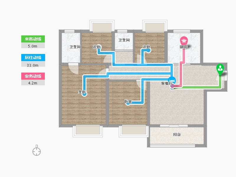 福建省-南平市-碧桂园外滩-101.08-户型库-动静线