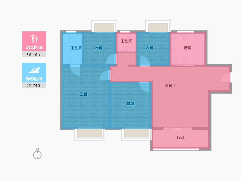 福建省-南平市-碧桂园外滩-101.08-户型库-动静分区