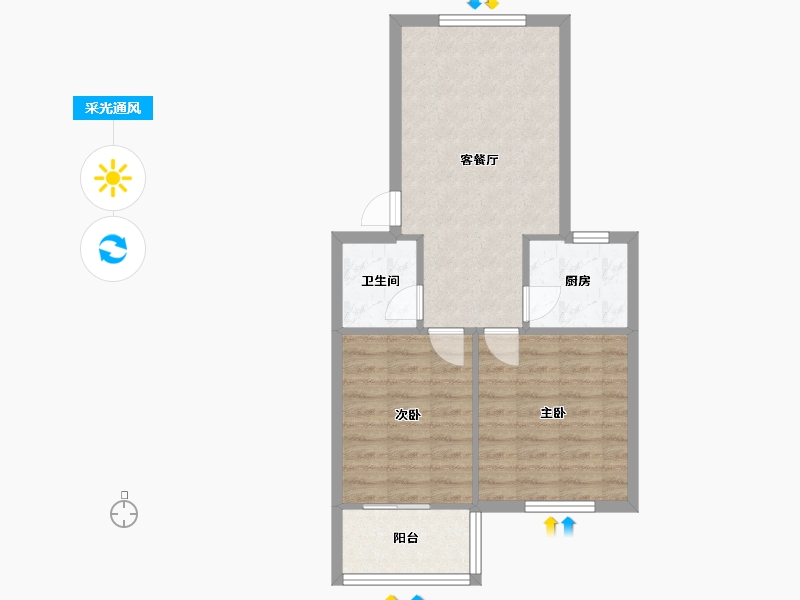 福建省-厦门市-前埔南小区-60.00-户型库-采光通风