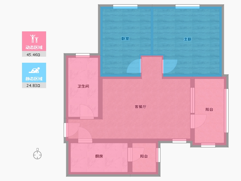 北京-北京市-南华小区-55.40-户型库-动静分区