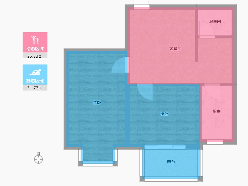 北京-北京市-果园西小区-56.00-户型库-动静分区