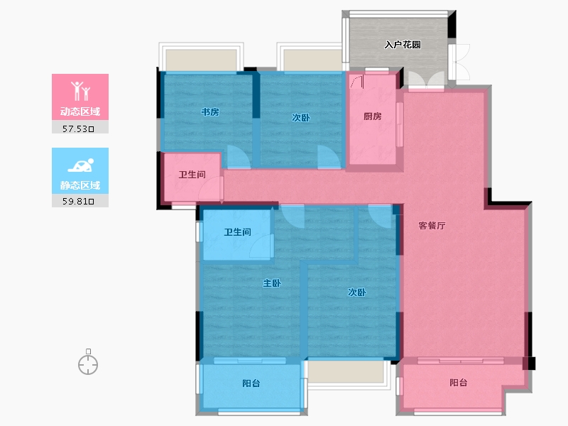 四川省-达州市-铁投莲湖府邸二期-114.58-户型库-动静分区