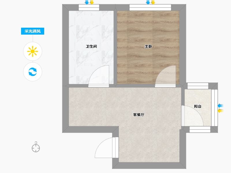 海南省-海口市-沁泽园-32.00-户型库-采光通风