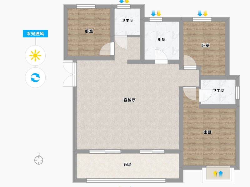 河南省-安阳市-万和城3期-110.00-户型库-采光通风