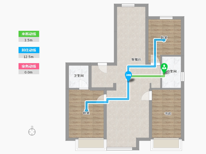 内蒙古自治区-通辽市-水墨嘉华-90.00-户型库-动静线