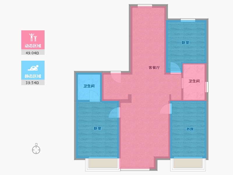 内蒙古自治区-通辽市-水墨嘉华-90.00-户型库-动静分区