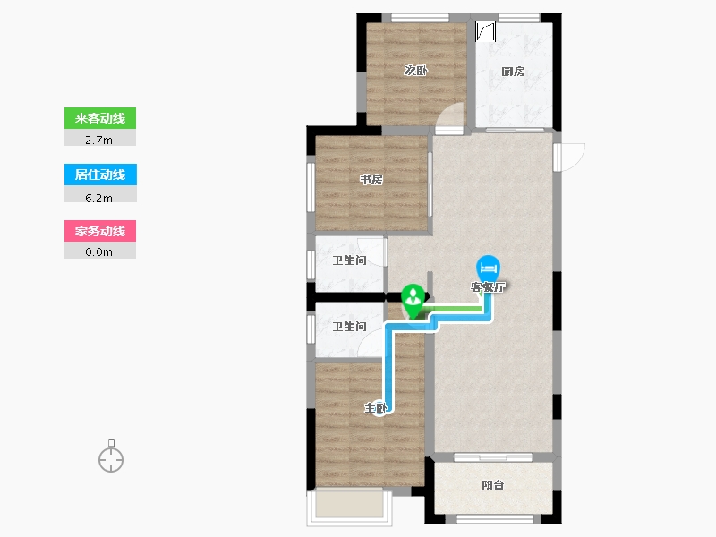 江苏省-苏州市-福侬庄园-78.00-户型库-动静线