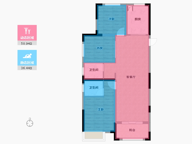 江苏省-苏州市-福侬庄园-78.00-户型库-动静分区