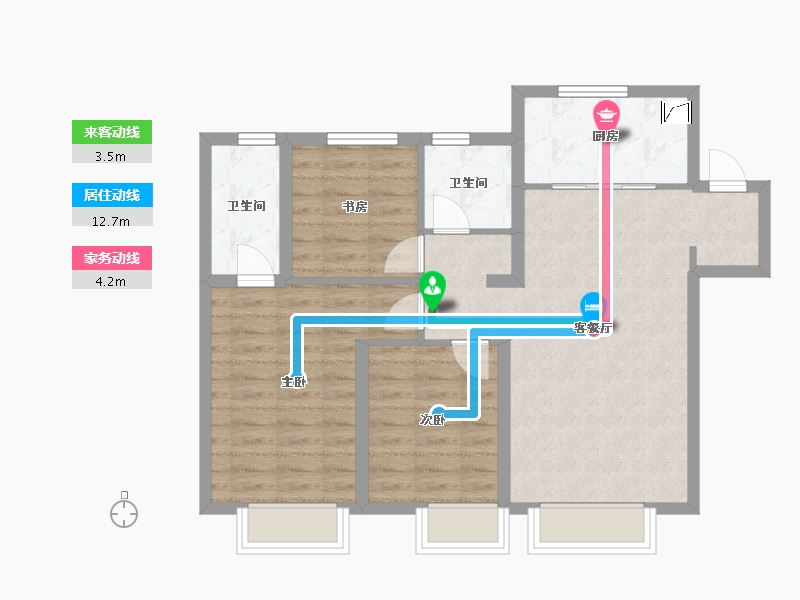 新疆维吾尔自治区-乌鲁木齐市-融创玖玺台-88.00-户型库-动静线