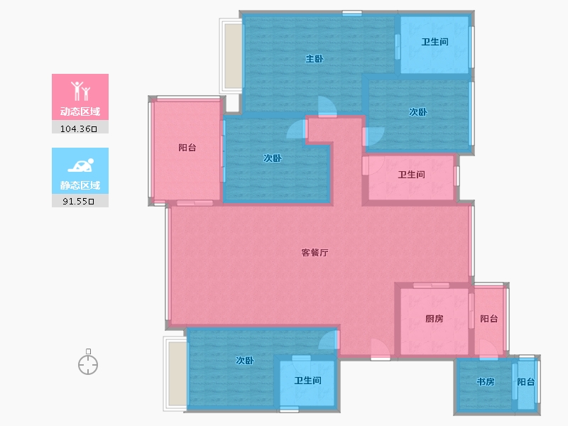 广东省-深圳市-香山里-175.00-户型库-动静分区