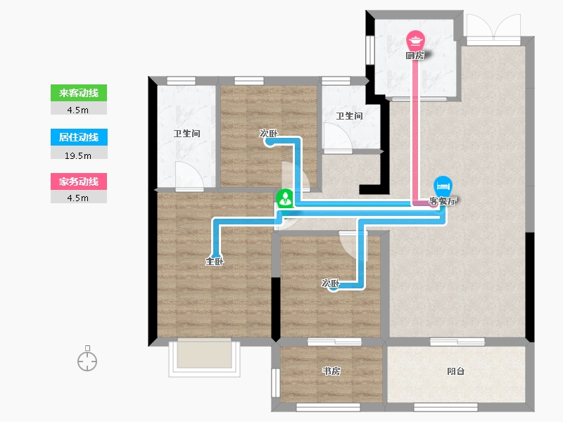 贵州省-六盘水市-盘州新天地-110.00-户型库-动静线