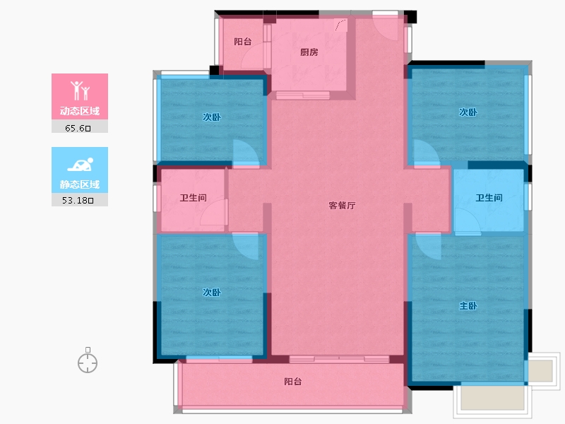 四川省-宜宾市-铁投.三江国际-109.67-户型库-动静分区