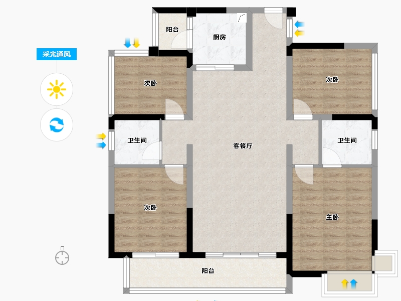 四川省-宜宾市-铁投.三江国际-109.67-户型库-采光通风