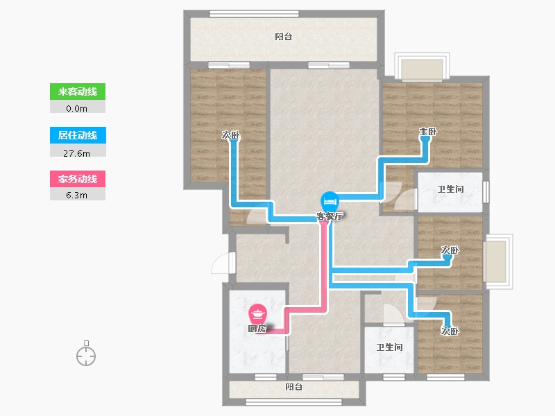 浙江省-丽水市-瓦窑头新村-140.00-户型库-动静线