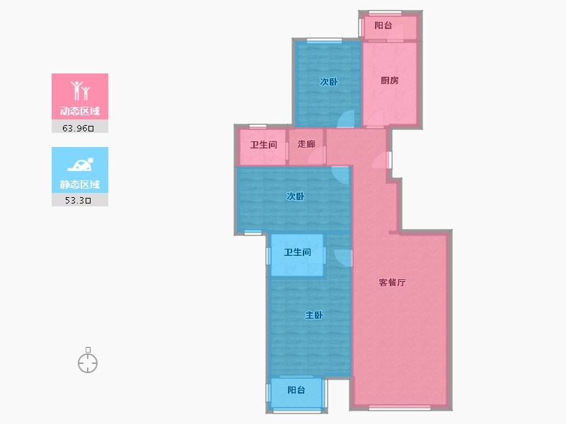 山东省-济南市-鲁能领秀城-九区-113.69-户型库-动静分区