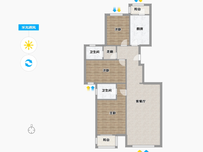 山东省-济南市-鲁能领秀城-九区-113.69-户型库-采光通风