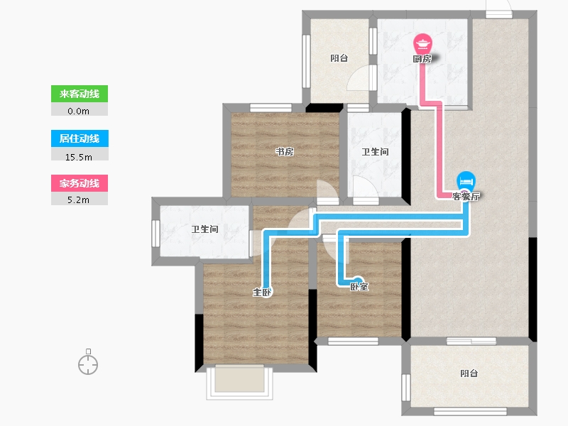 广西壮族自治区-贵港市-华泰荣御-80.00-户型库-动静线