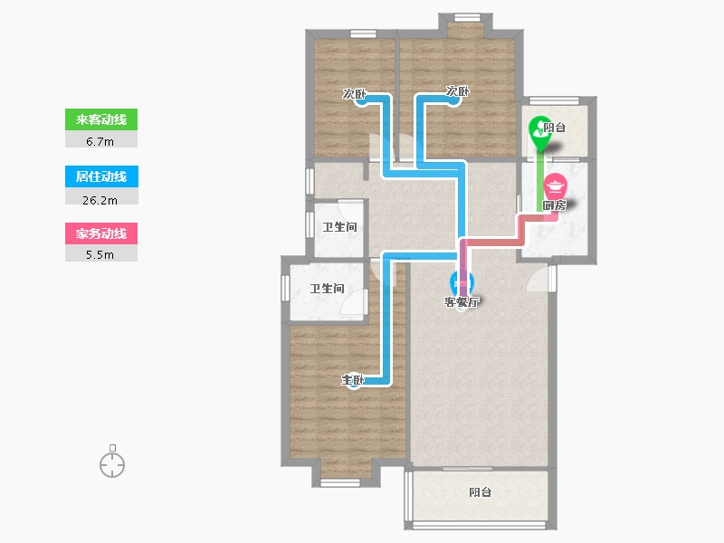 湖北省-武汉市-怡康苑-南区-110.00-户型库-动静线