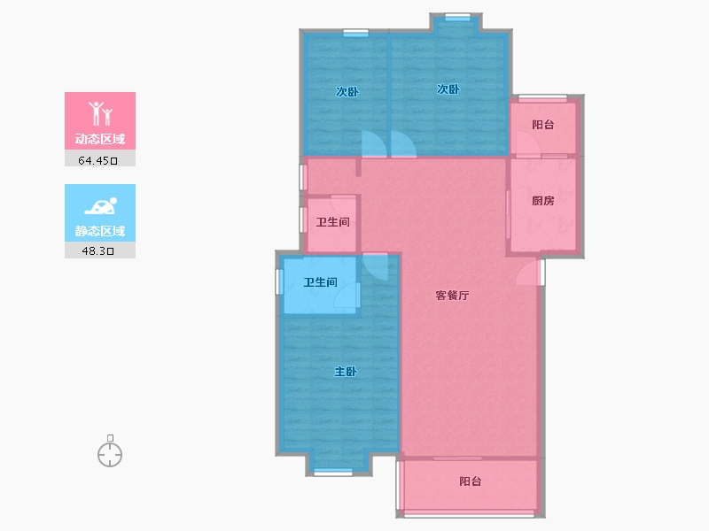 湖北省-武汉市-怡康苑-南区-110.00-户型库-动静分区