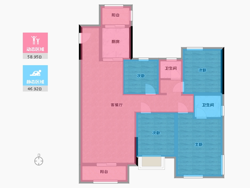 四川省-眉山市-万景进园汇-114.00-户型库-动静分区