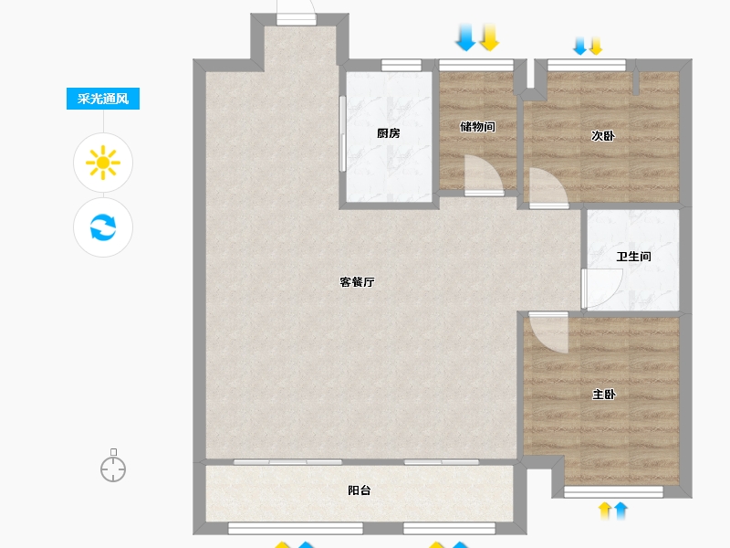 湖南省-长沙市-建发央著-80.00-户型库-采光通风