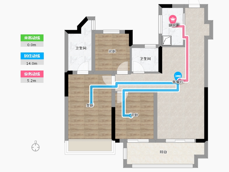 河南省-郑州市-新城玺越兰庭-77.00-户型库-动静线