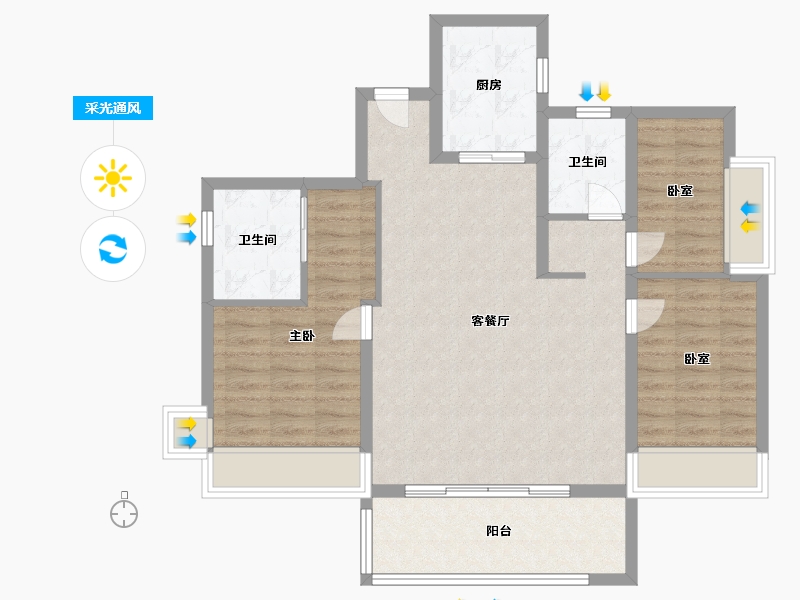 广东省-深圳市-半山臻境-89.00-户型库-采光通风