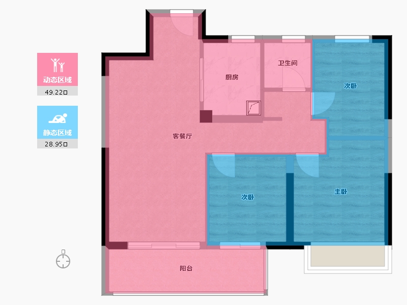 江苏省-徐州市-运河小镇-70.53-户型库-动静分区