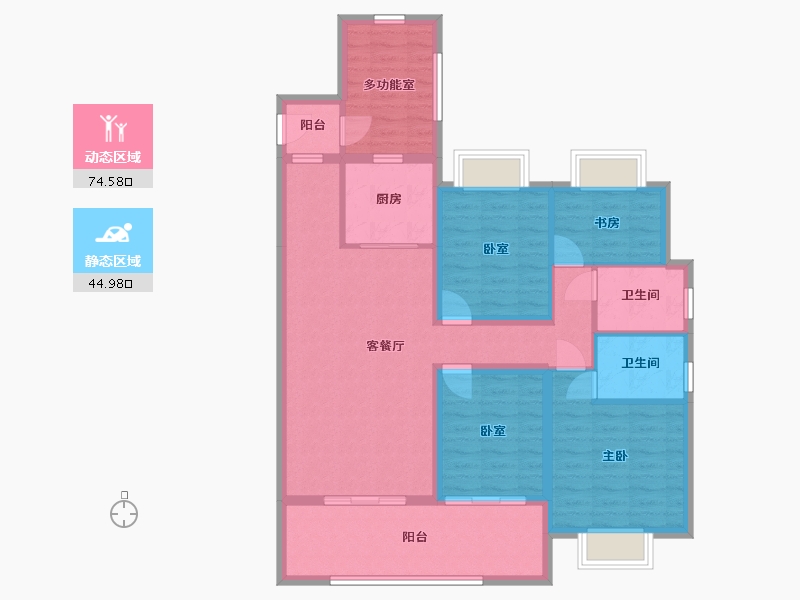 湖南省-邵阳市-湾田广场-119.00-户型库-动静分区