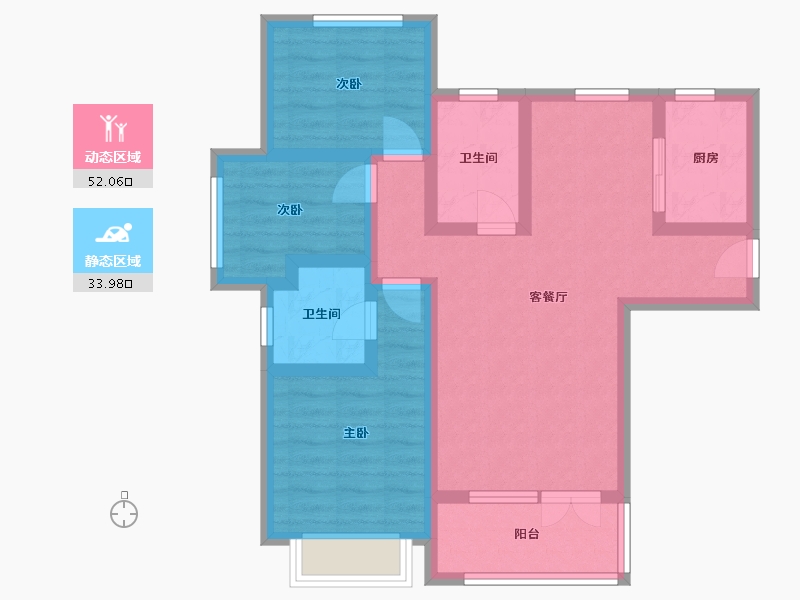 河北省-石家庄市-润江翡丽公馆-93.00-户型库-动静分区