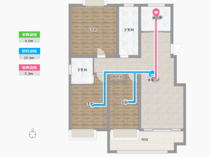 江苏省-徐州市-朋湖苑-123.00-户型库-动静线