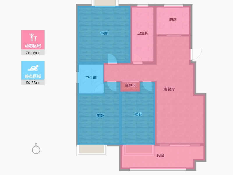 江苏省-徐州市-朋湖苑-123.00-户型库-动静分区