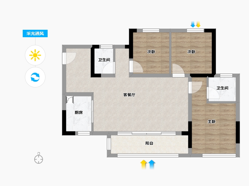 四川省-雅安市-金科领地悦江庭-98.00-户型库-采光通风