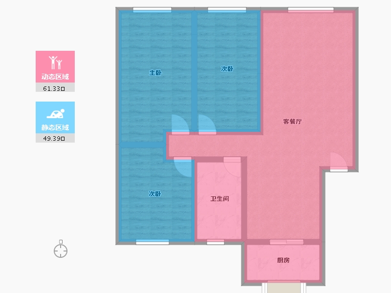 河南省-郑州市-景明街3号院-107.00-户型库-动静分区