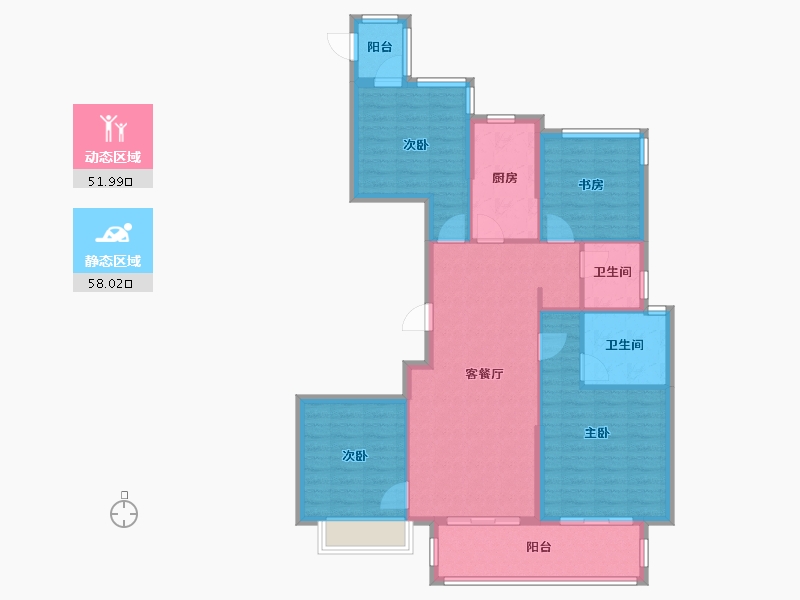 浙江省-宁波市-缇香郦城-100.00-户型库-动静分区