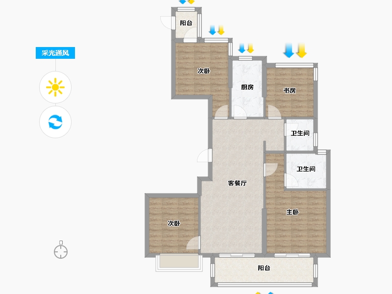 浙江省-宁波市-缇香郦城-100.00-户型库-采光通风