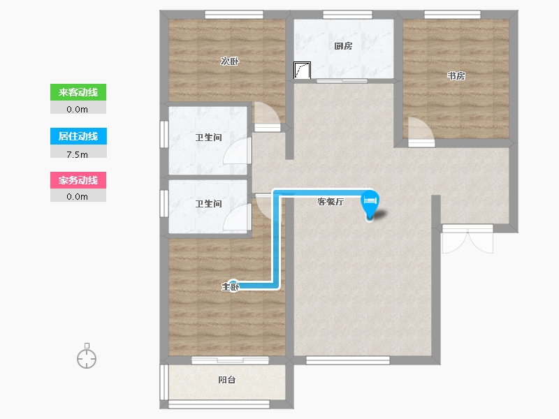 河北省-石家庄市-塔冢新村-96.00-户型库-动静线