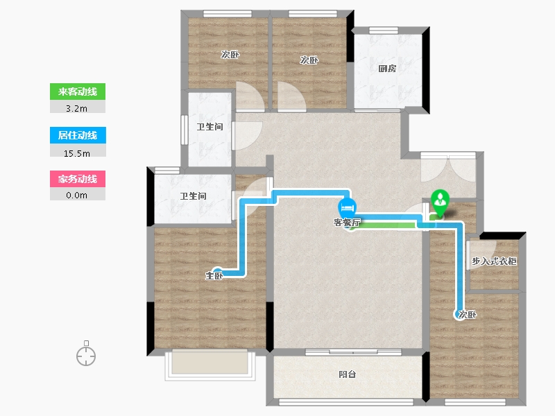 江苏省-徐州市-富春山居-118.00-户型库-动静线