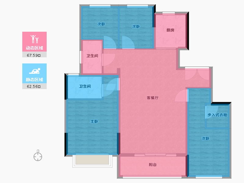 江苏省-徐州市-富春山居-118.00-户型库-动静分区