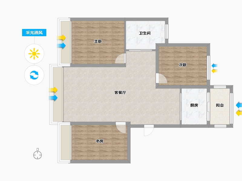 吉林省-松原市-王爷府-95.00-户型库-采光通风