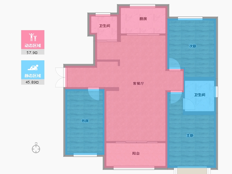 河北省-邯郸市-荣科枫林苑-92.76-户型库-动静分区