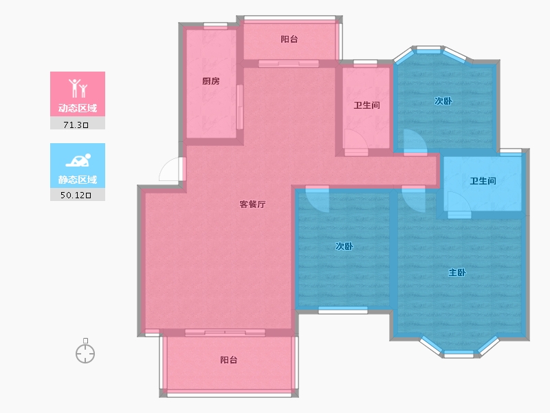 广东省-广州市-南沙碧桂园-108.00-户型库-动静分区