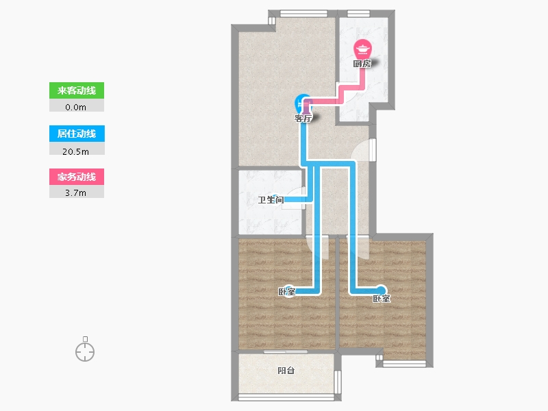 浙江省-杭州市-阳光景台公寓-67.68-户型库-动静线