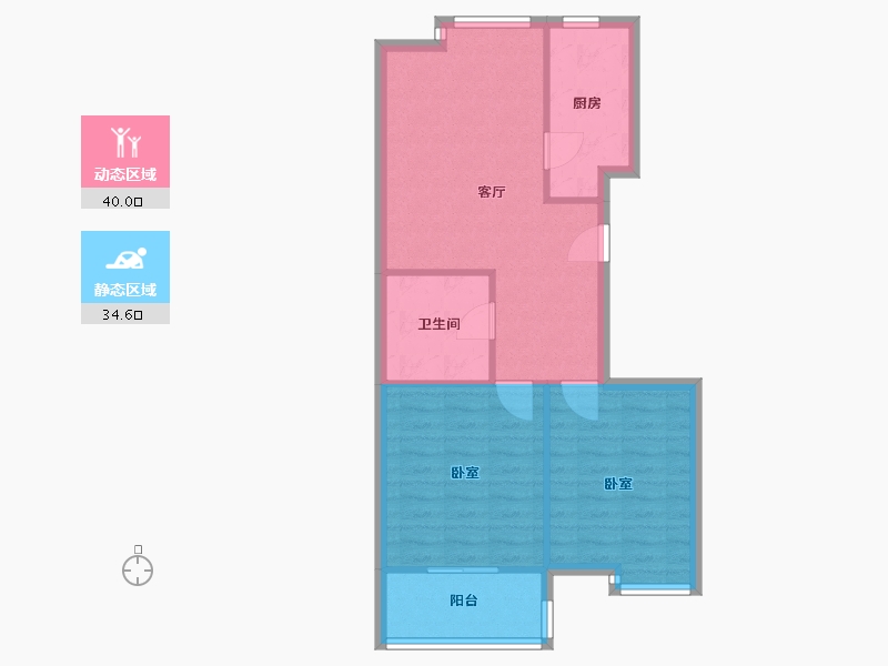 浙江省-杭州市-阳光景台公寓-67.68-户型库-动静分区