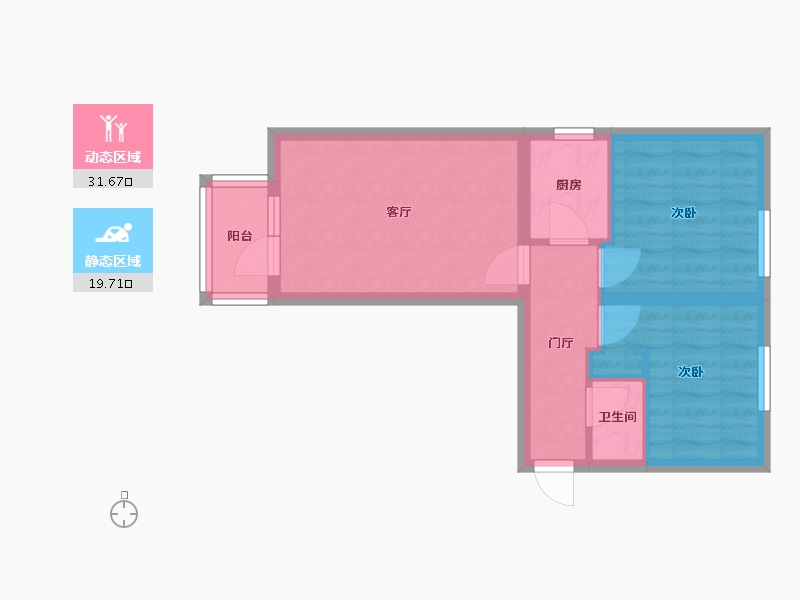 北京-北京市-八角北路社区-41.00-户型库-动静分区