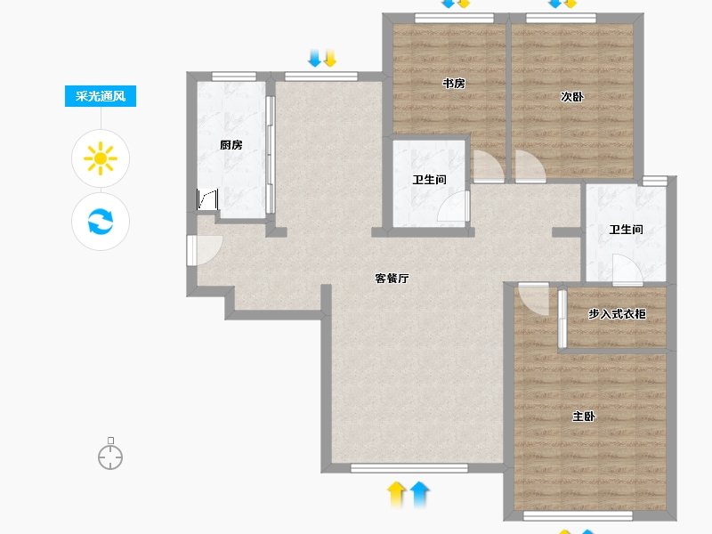 湖北省-襄阳市-襄阳府-110.00-户型库-采光通风