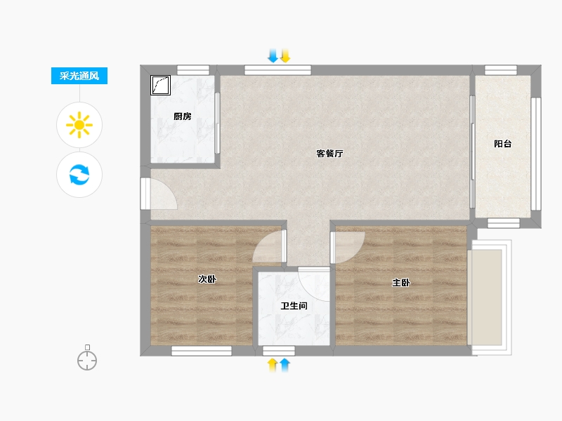 广东省-肇庆市-翠湖半岛-56.00-户型库-采光通风