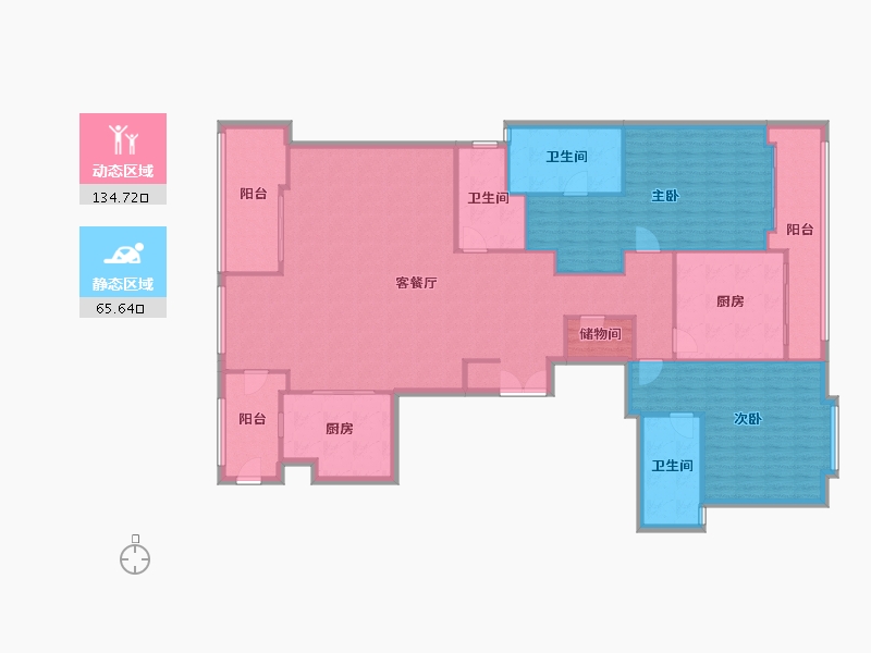 江苏省-苏州市-苏州湾景苑-西区-195.00-户型库-动静分区