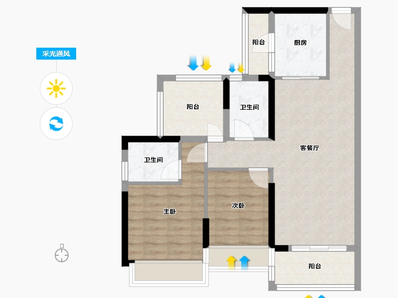 广东省-肇庆市-锦绣春江-74.76-户型库-采光通风